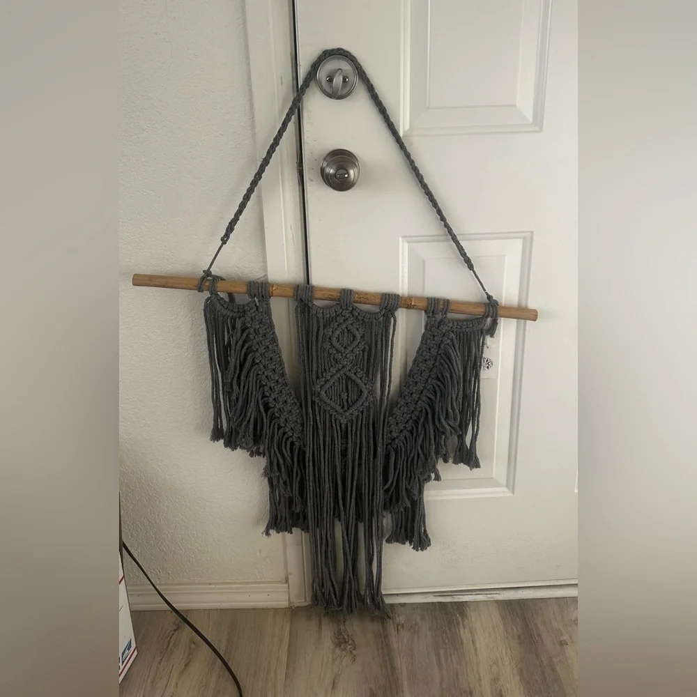 Handmade Gray Macramé Wall Hanging